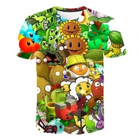 new childrens plant and zombie war t shirt cute cartoon funny 3d printing anime fashion casual boys and girls t shirts