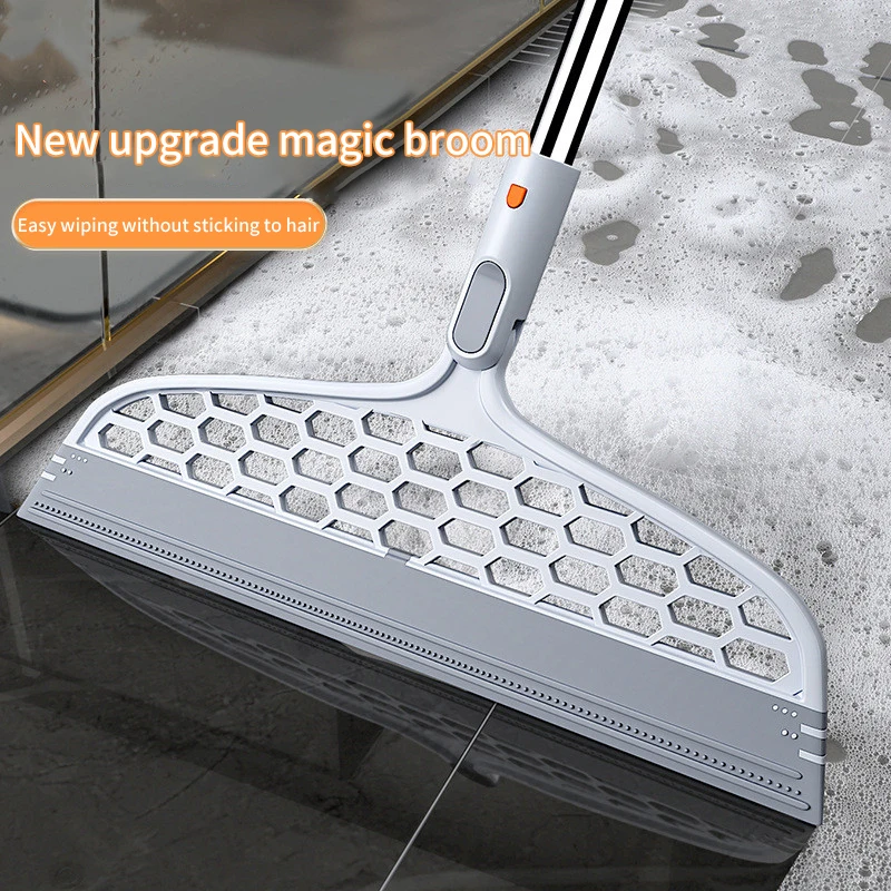 

50inch Silicone Magic Broom Floor Cleaning Squeegee Pet Hair Dust Brooms Silicone Floor Wiper Bathroom Household Cleaning Tools