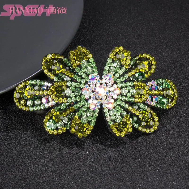 

Стразы заколка для волос корейский цветок зажим для хвоста заколка для волос модная темпераментная Бриллиантовая инкрустированная искусс...