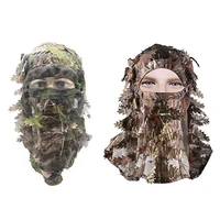 tactical camouflage maple leafy 3d face mask ghillie suit sniper camouflagehood hunting fishing headgear camo hat