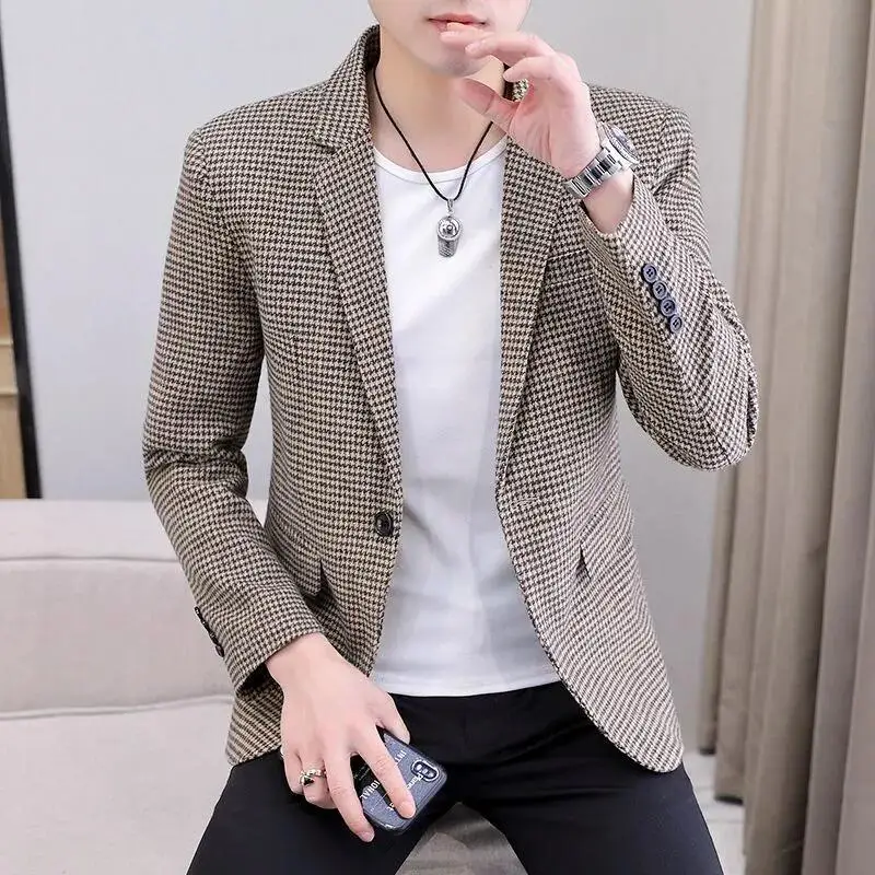 

Suits Men's Summer New Trend Slim Small Suits Business Casual Dresses Spring and Autumn Single Western Shirts Jackets