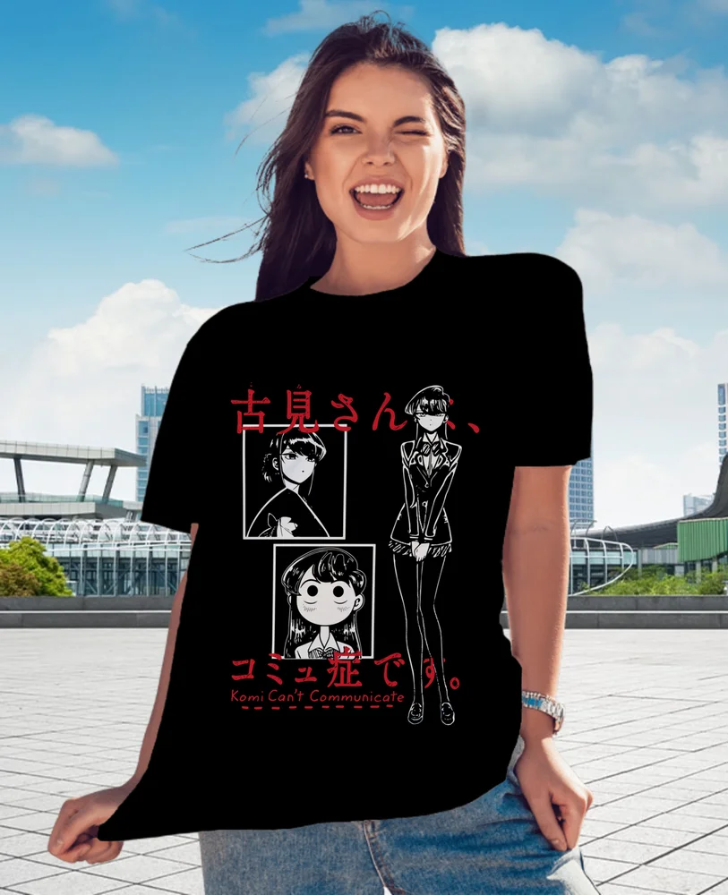 Футболка с рисунком из аниме Коми не может общаться новая футболка