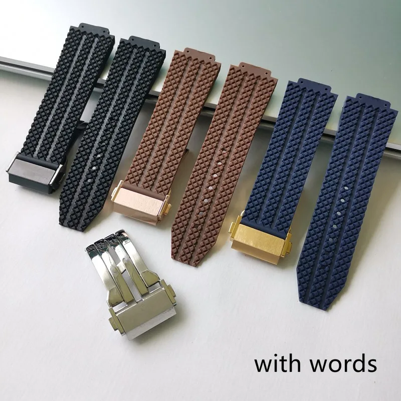 

Checker pattern suitable For HUBLOT Yubo Big Bang Watch with soft rubber waterproof silicone watch accessories 24-17mm 26-19mm