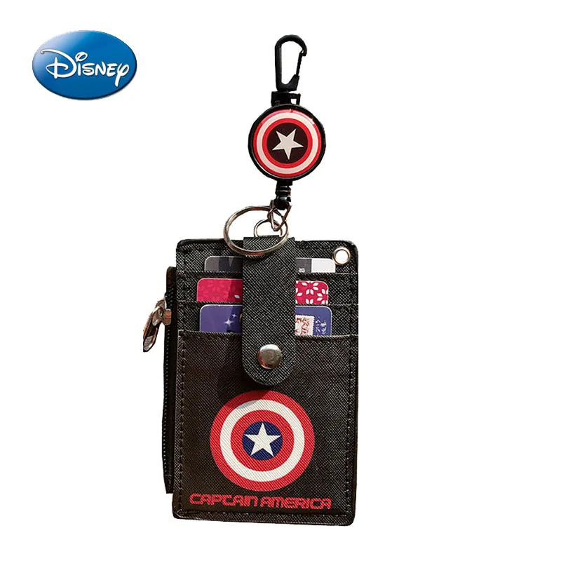 

Disney Mickey Minnie Captain America Credit Card ID Wallet Pouch Fashion Women Men Coin Purse Cute PU Leather Zipper Card Hold