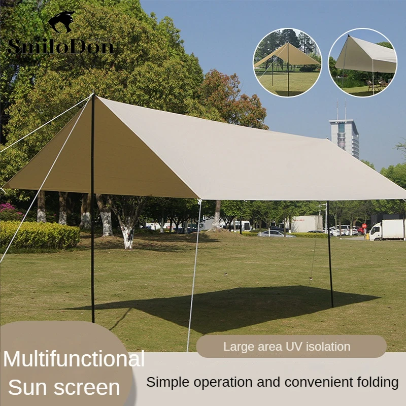

Smilodon Outdoor Awnings with Supports Frames Foldable Oxford Cloth Waterproof Camping Family Arbor Sun Shelters Travel Tools