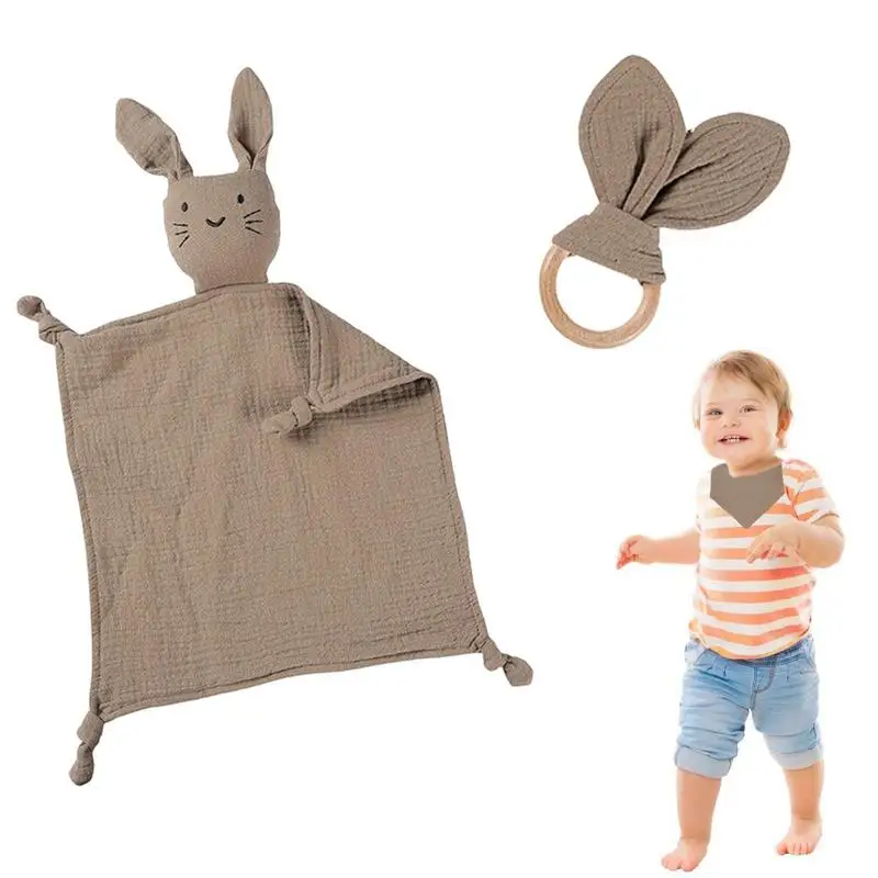 

Soft Security Blanket Nursery Swaddling Blankets Rabbit Security Blanket Stuffed Animal Snuggle Toy Children Baby Girl Sleeping