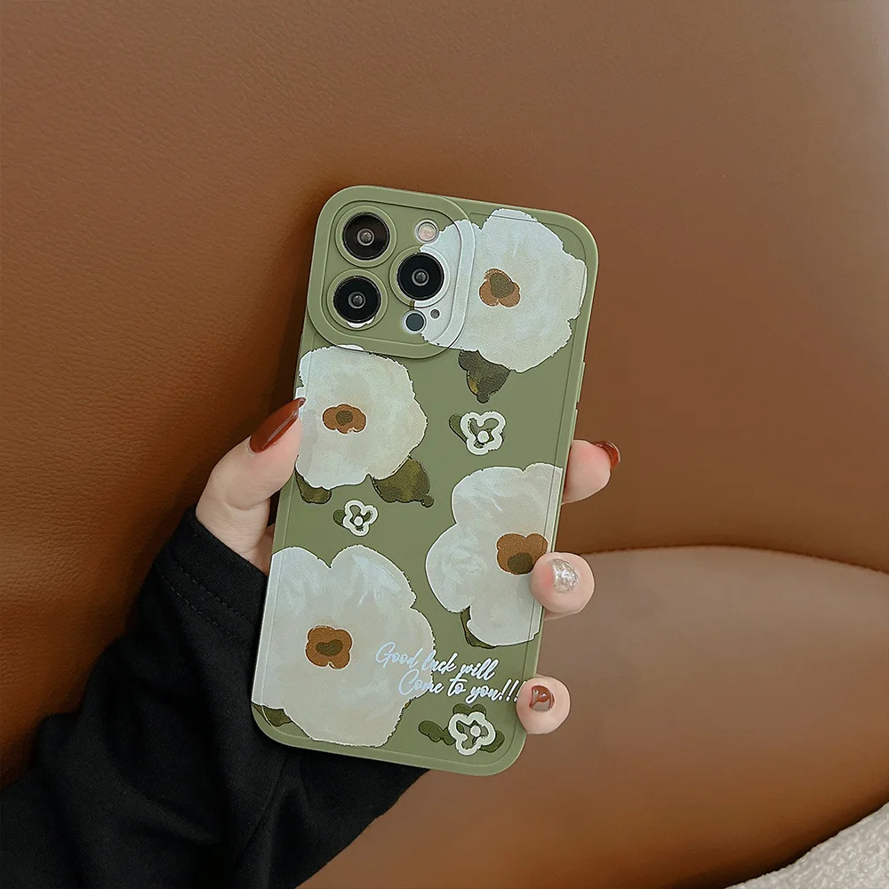 Retro Lattice Phone Case For iPhone 13 12 11 Pro Max X XR Xs Max 7 8 Plus 13 12 mini Case Soft Silicone Shockproof Cover