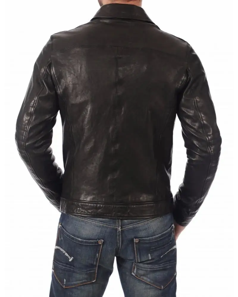 Men's Leather Jacket 100% Genuine Soft Sheepskin Leather Men's Classic Jacket Trend In Europe and America