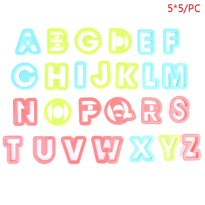 

26Pcs/Set English Letters Font Plastic Cookie Cutter Set DIY Baking Tool