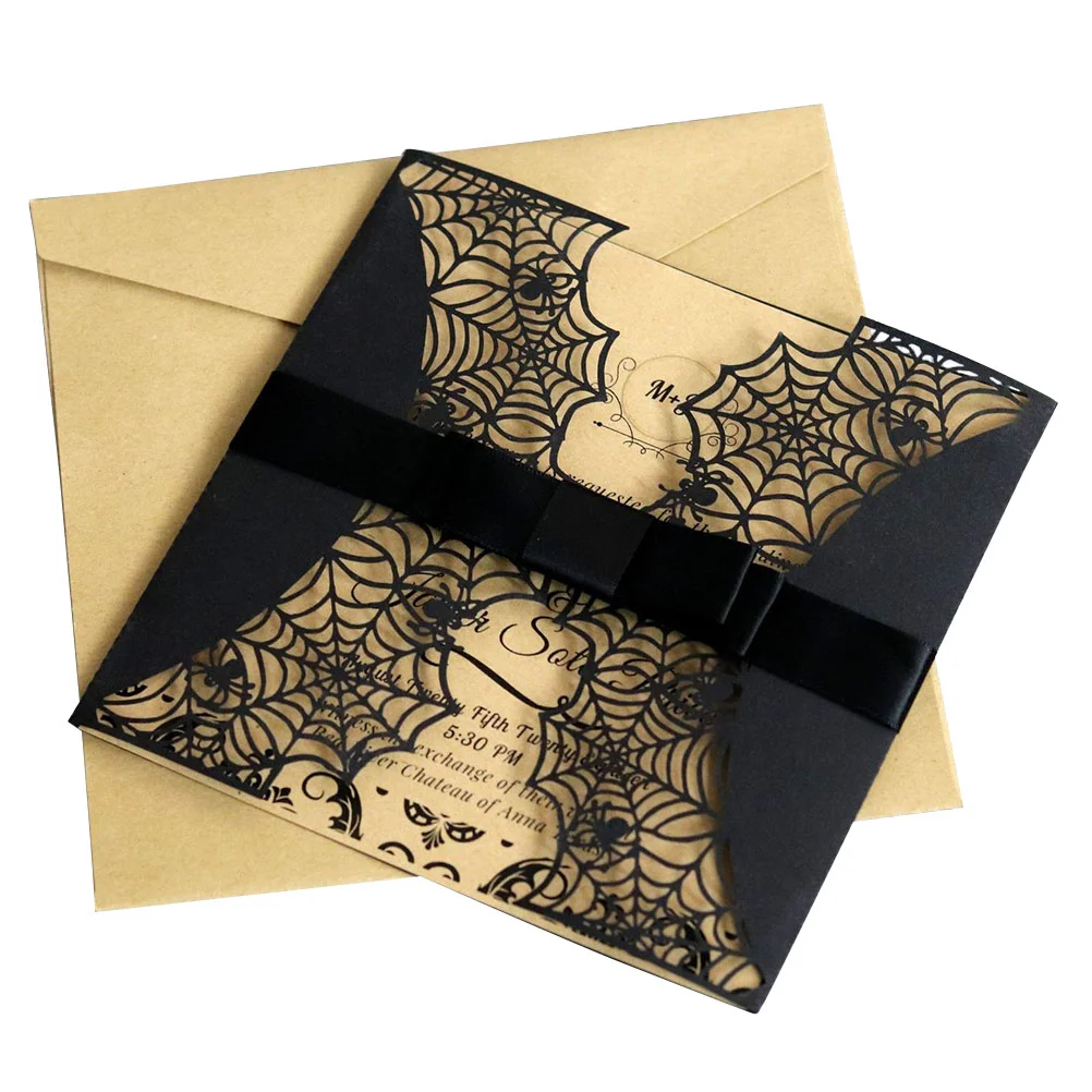 

Invitationinvitations Party Bowknotcut Hallow Wedding Birthdayhorror Spiderweb Hollow Spider Shower Baby Greeting Invites Kits