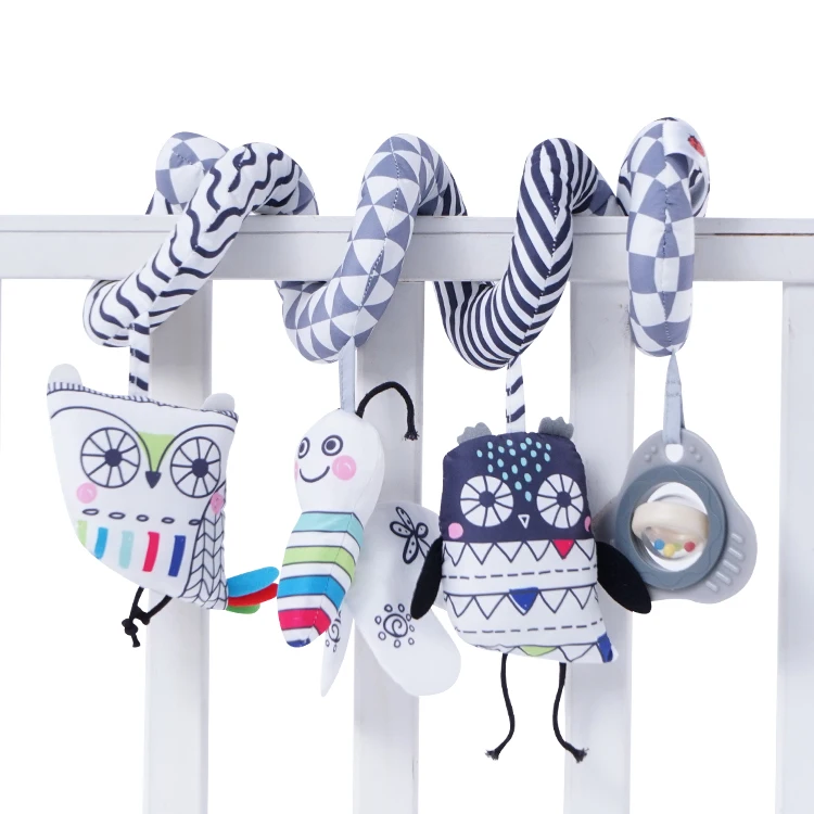 

Sozzy Soft Toys Newborn Toddler Black White Sensory Activity Car Seat Hanging Crib Stroller Baby Pram Toy for Visual Stimulate