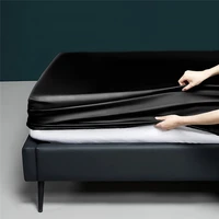 peiduo satin silk fitted sheet high end bedspread luxury elastic band bed sheet solid color mattress protector cover