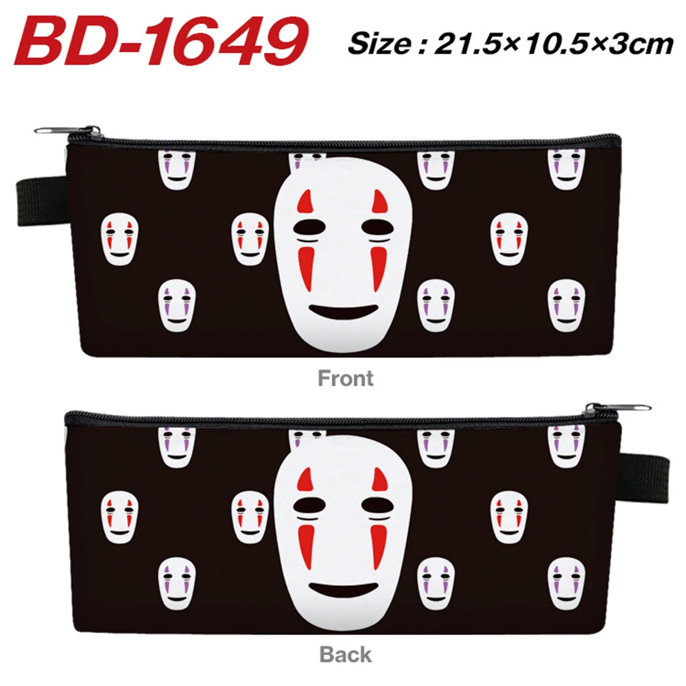 Anime  Print PU Small Pen Bag Zipper Pencil Case Student Stationery Supplies Unisex Full Color Cosmetic Cases Cartoon Gift