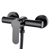 black finish stainless steel shower faucet mixer valve wall mounted triple bathtub faucet g12inch hot and cold water mixer tap