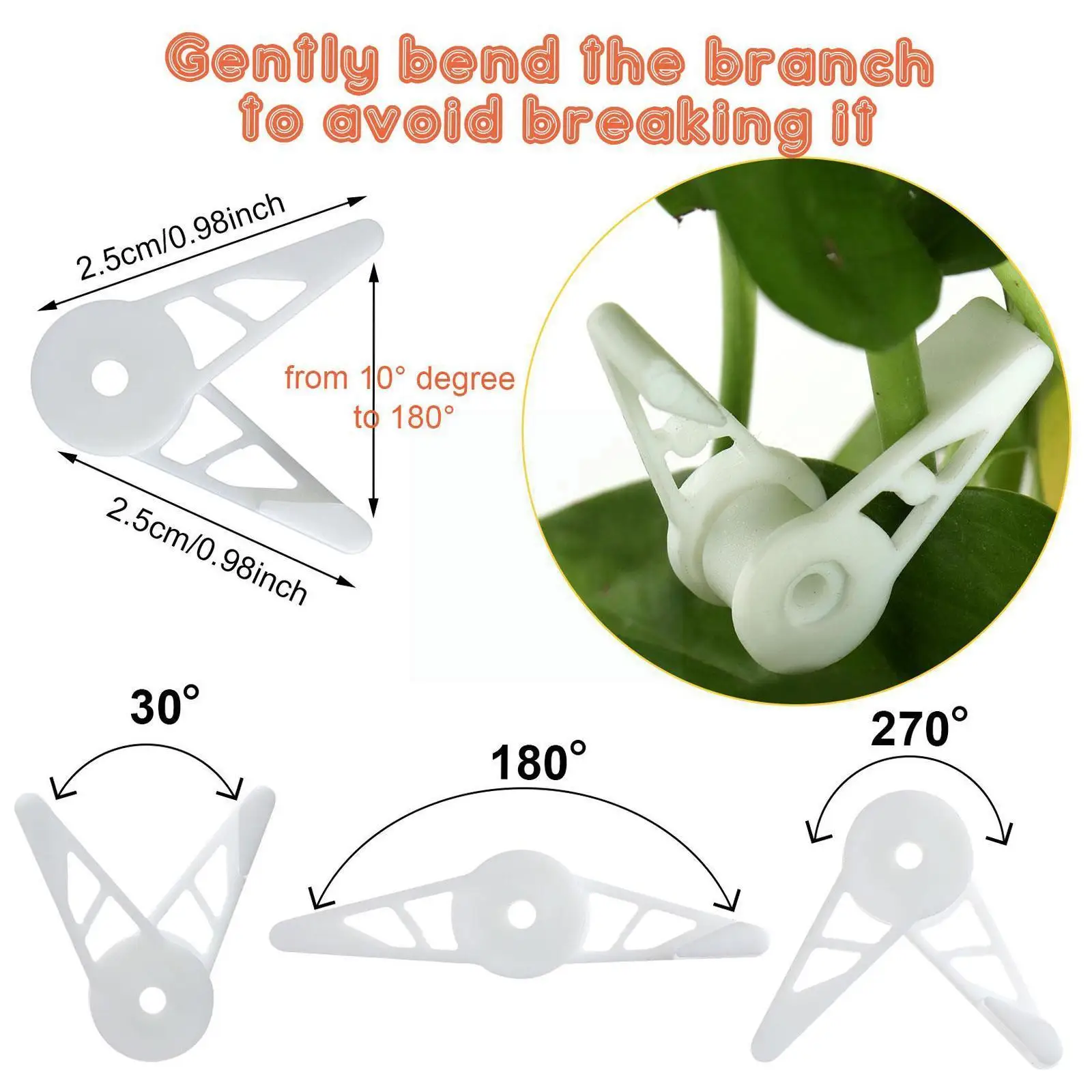 10 Pieces 360 Degree Adjustable Plant Trainer Clips Trees Branches Bender For Bonsai Nursery Stock Low Stress Training Cont A0h9