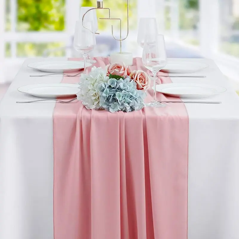 

Зелёная шифоновая дорожка для стола