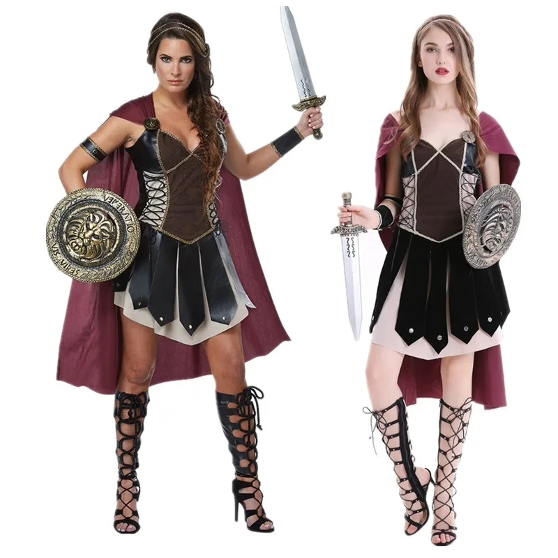 

Halloween Medieval Robin Hood Warrior Xena Costume Women Roman Princess Spartan Gladiator Soldier Cosplay Fancy Dress