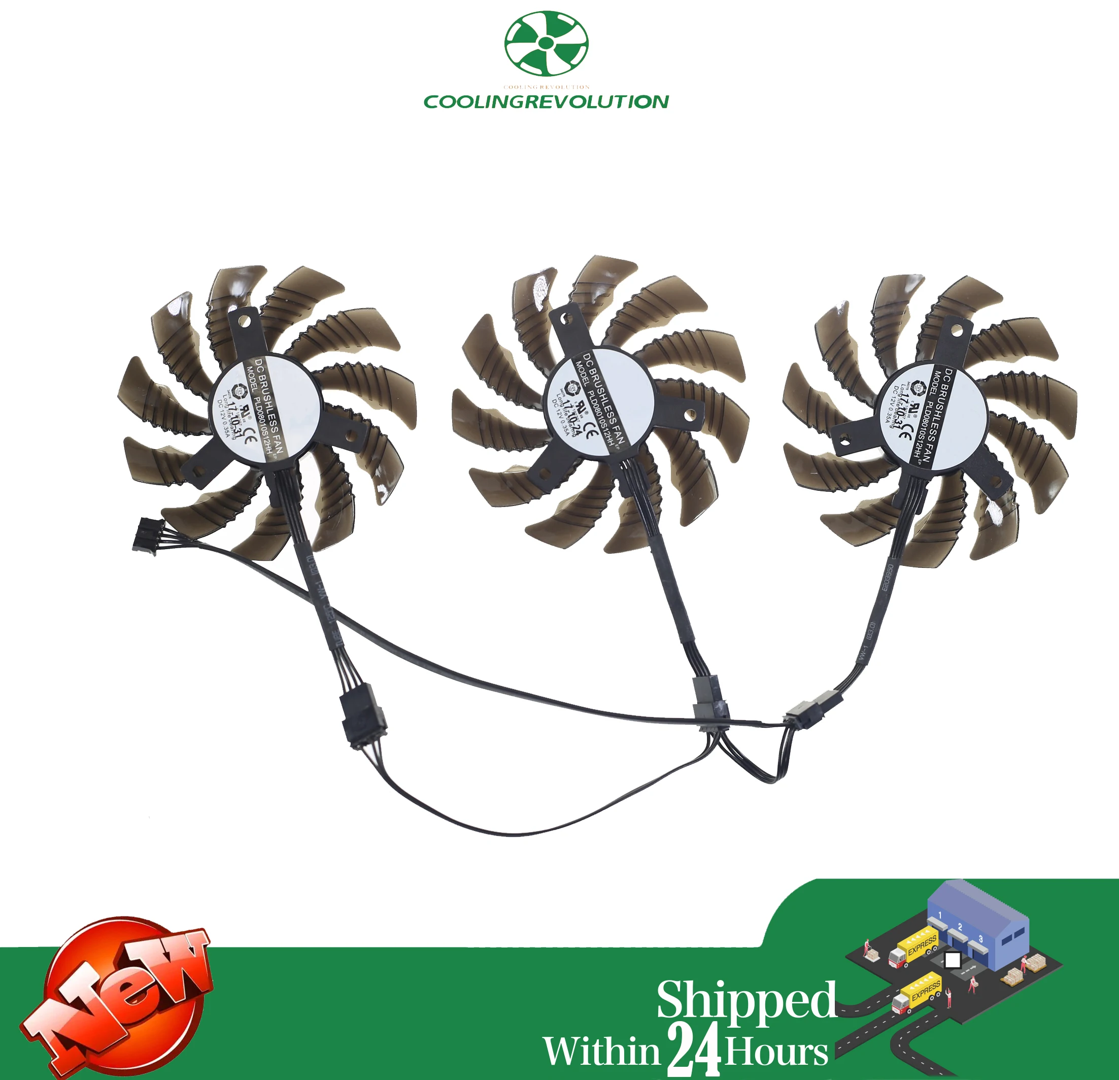 Графический вентилятор PLD08010S12HH T128010SU DC12 в GTX1060 GTX1070 GTX1080Ti 75 мм