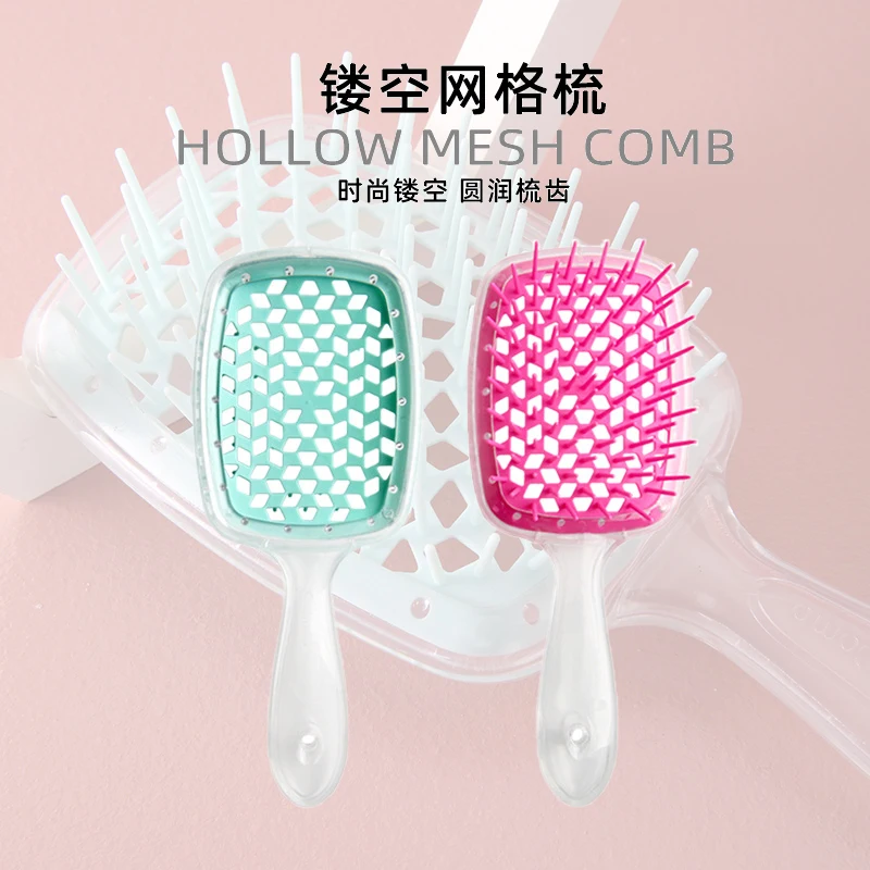 Ажурная сетчатая расческа для массажа, профессиональные инструменты для волос, утюжок для волос, выпрямитель, расческа, щетка для волос