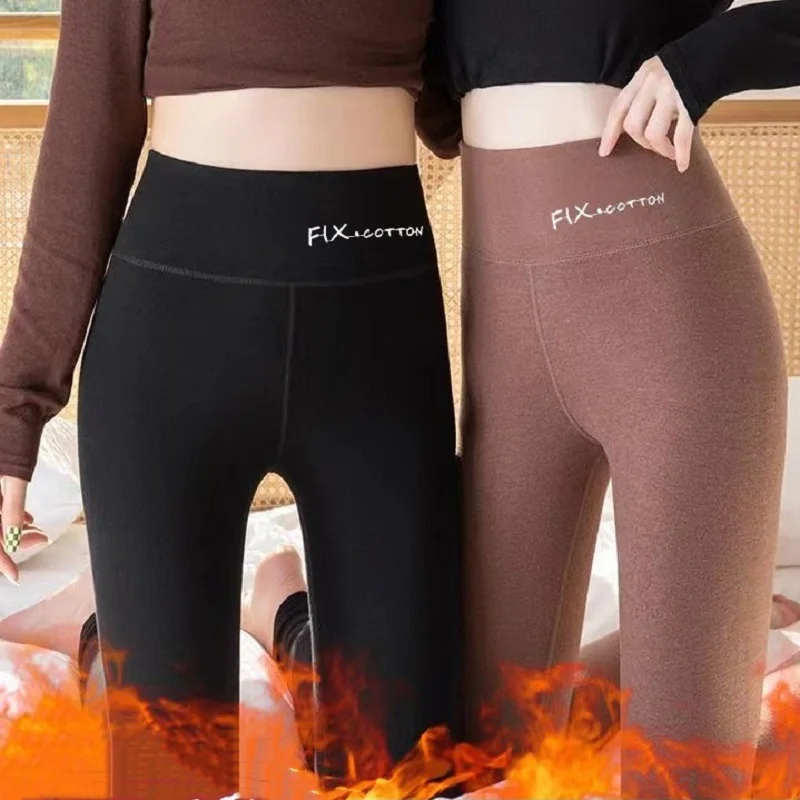 

New In Thermal Leggings Women Fleece Lined Warm Tights High Wais Black Pants Sexy Hip Lift Slim Comfortable Stretchy Leggins