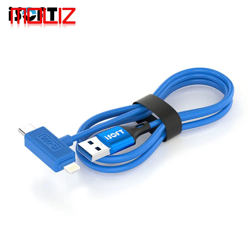 Кабель извлечения данных ISOFT IS-006 с двумя интерфейсами для iPhone мигающий и