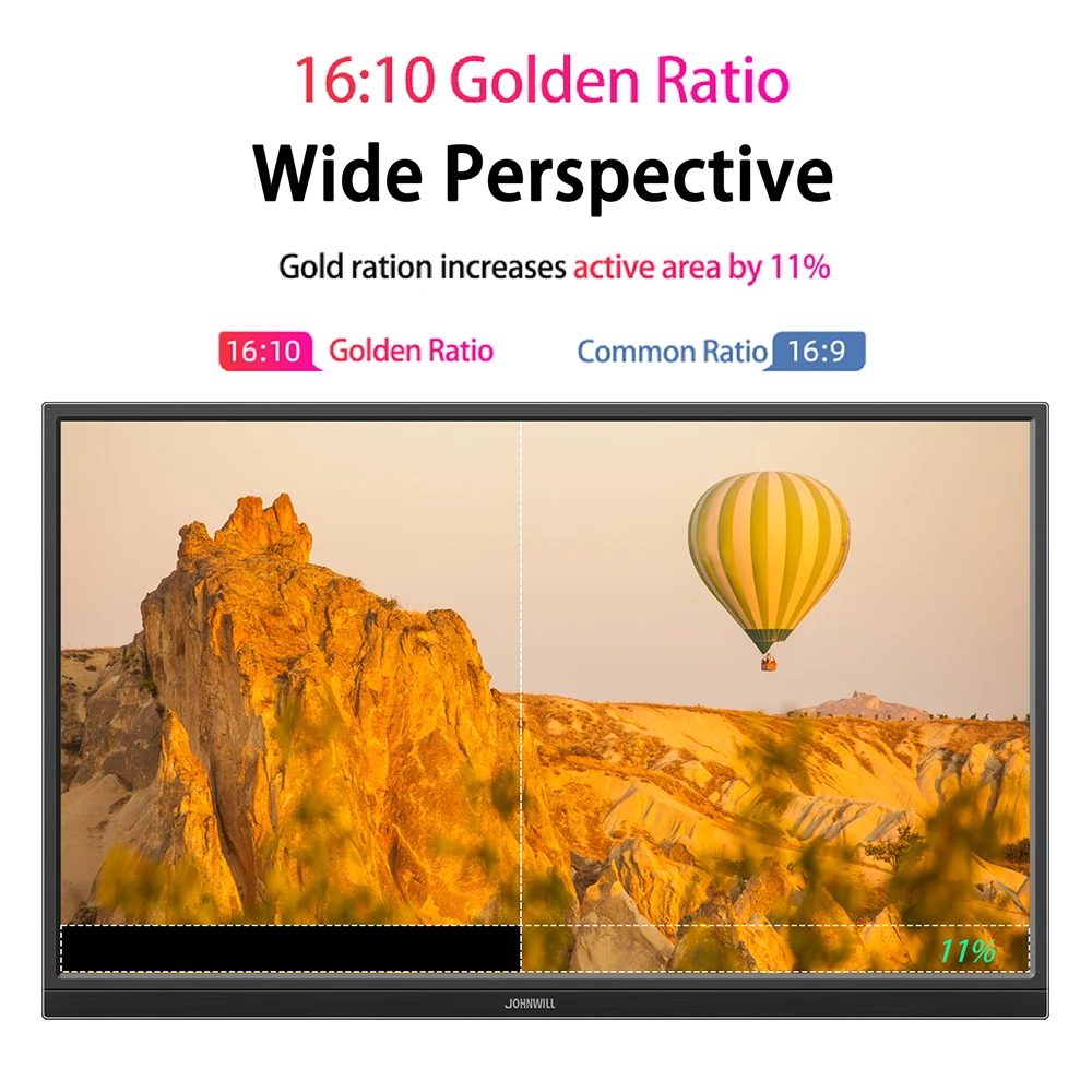 Компьютерный монитор 16-дюймовый портативный 1920x1200 IPS-панель ЖК-дисплей HD с