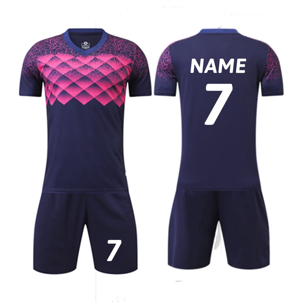 

Kids Adult Soccer Jersey Set Women Men Football Uniform Short Training Suit Child Football Kit Print Sportswear Running Clothes
