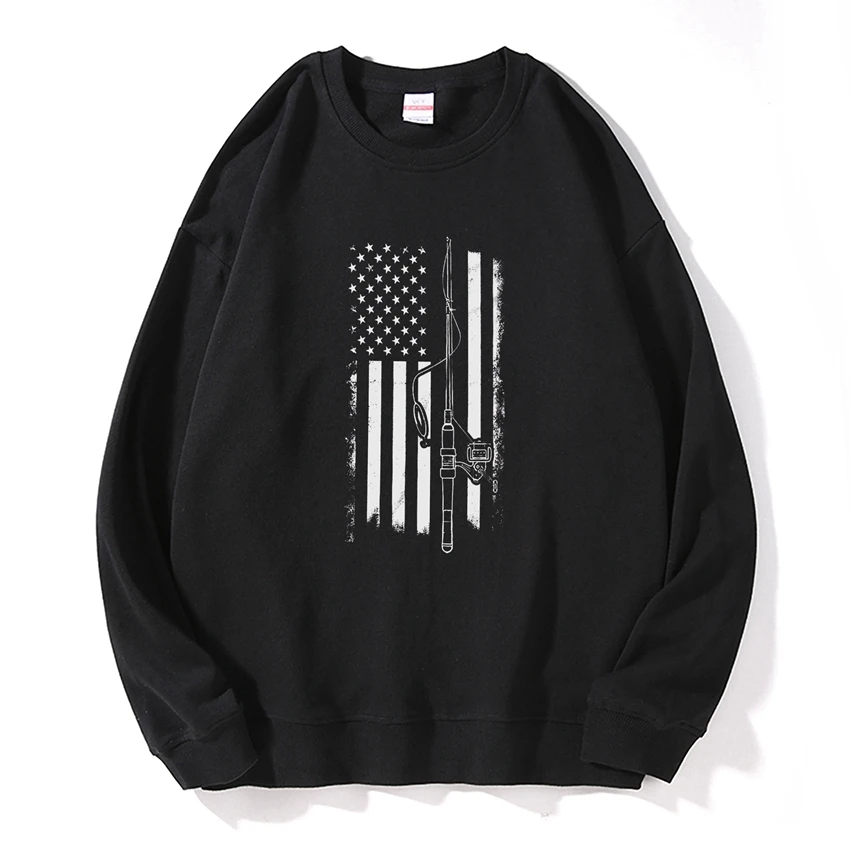 

COSMIC STRING cotton casual men hoodies fishing print o-neck sweater autumn sports men hoodies long-sleeved loose hoodies tops