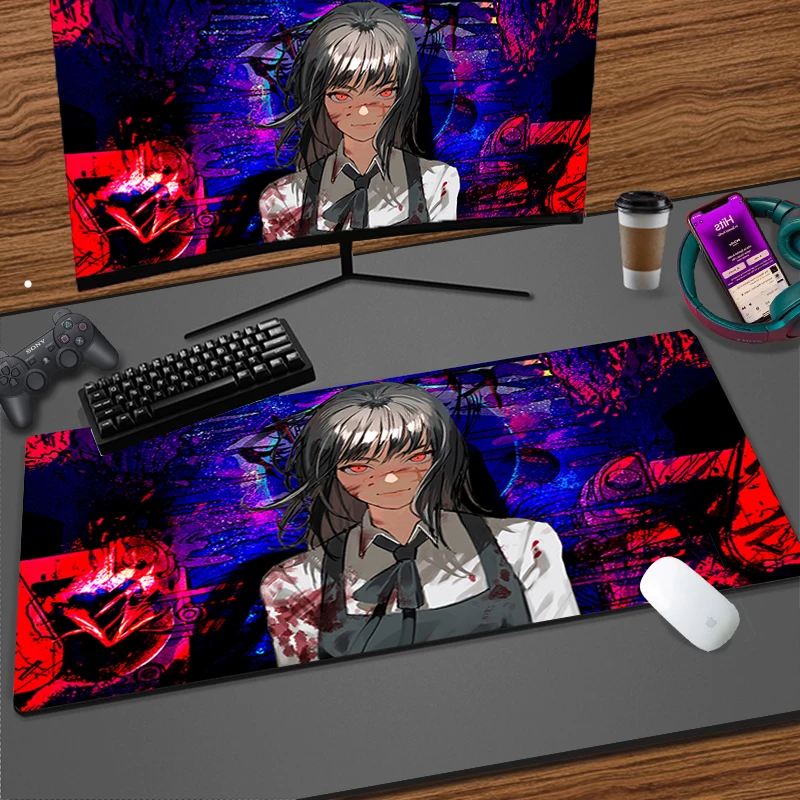 

Chainsaw Man Asa Mitaka Gaming Mouse Pad Anti-skid Rubber Keyboard Mat Pc Accessories Large Home Desk Mat HD Cool Girl Playmat