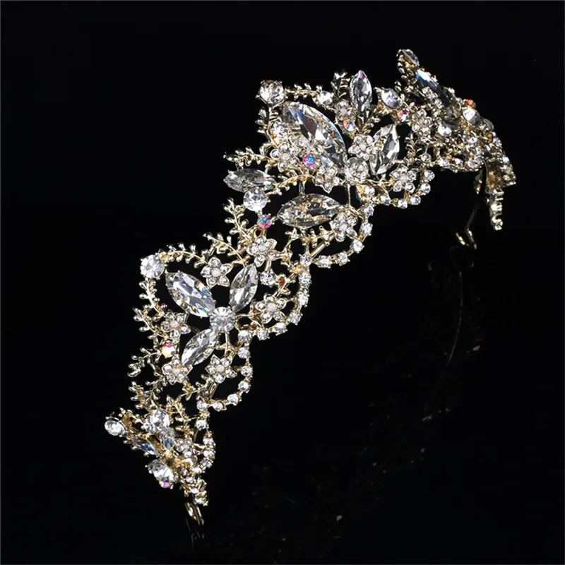 

Fashion High Quality Cheap Adult Gold Crystal Hot Sale Pageant Tiara