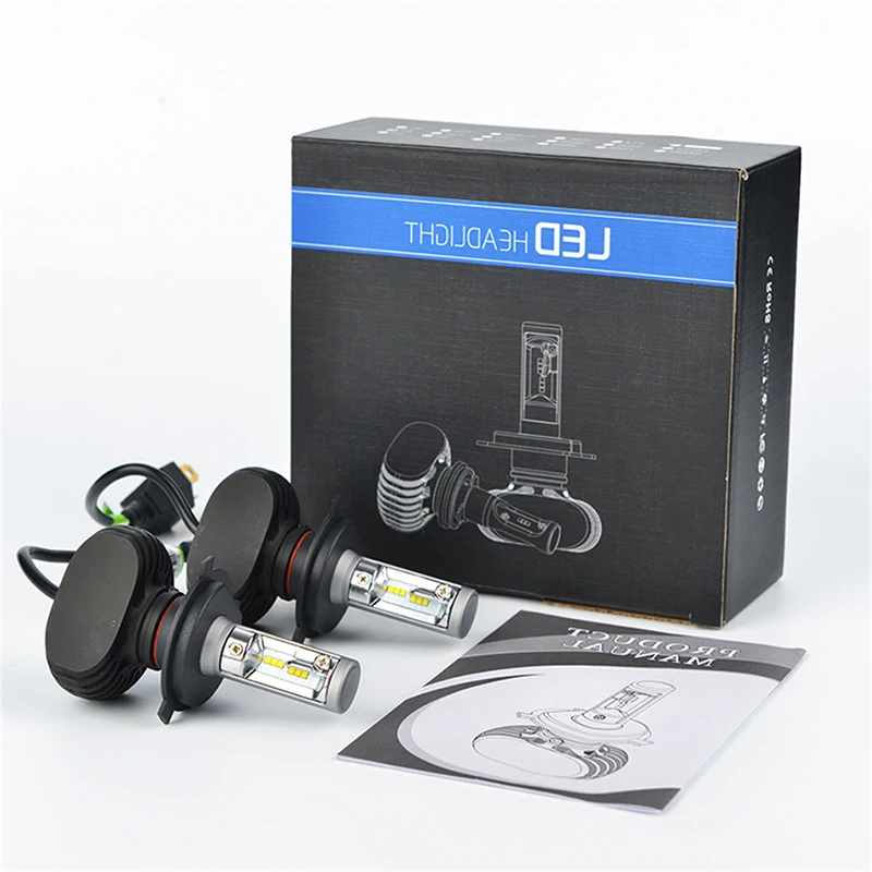 Светодиодные фары H4 S1 H7 H11 Led H1 Auto 50W 9005 HB3 9006 HB4 6000 лм K для автомобильных фар, все в одном