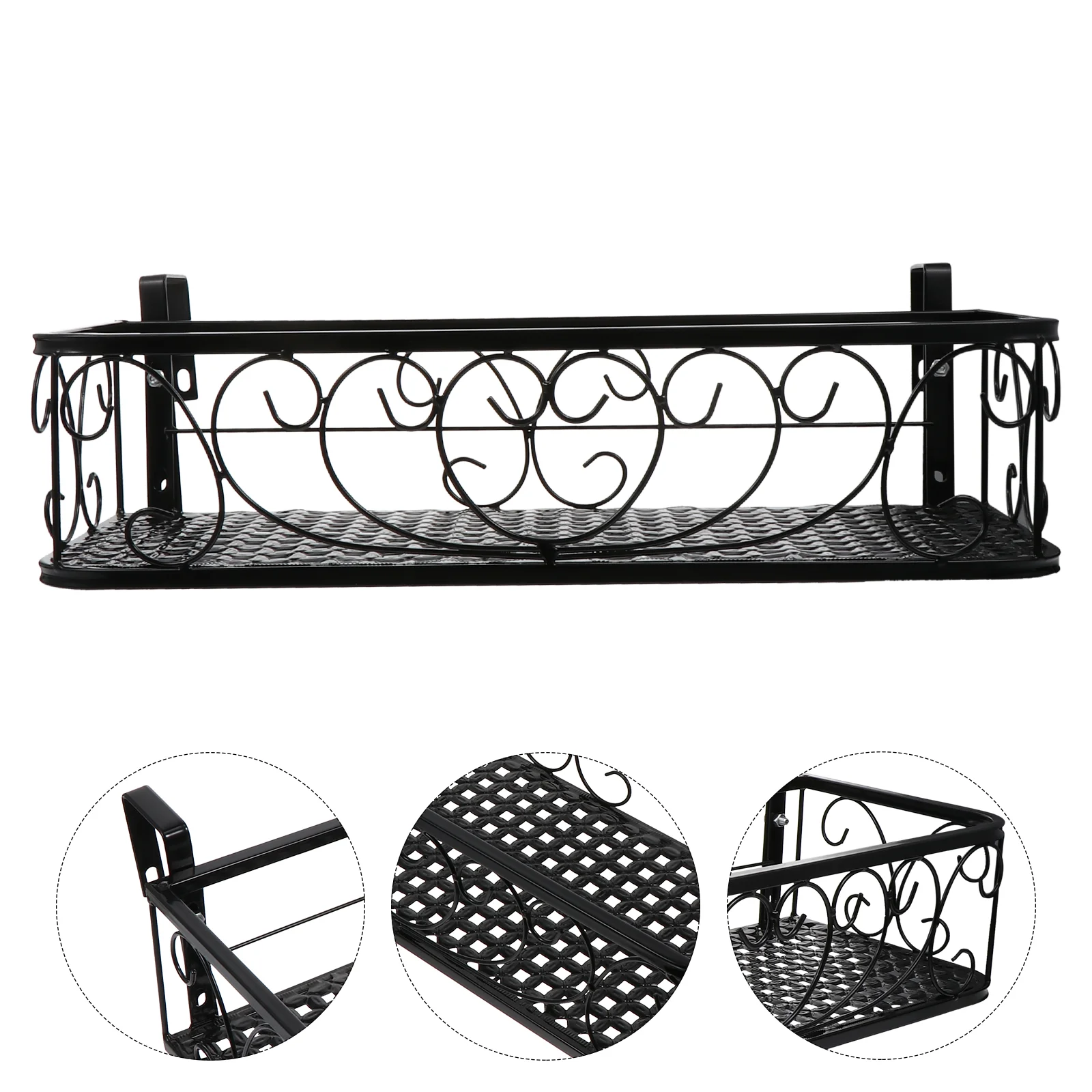

Hanging Railing Planter Flower Pot Holder Hanging Basket Racks Potted Plants Rack Over The Rail Fence Pot Stand for Wall pots