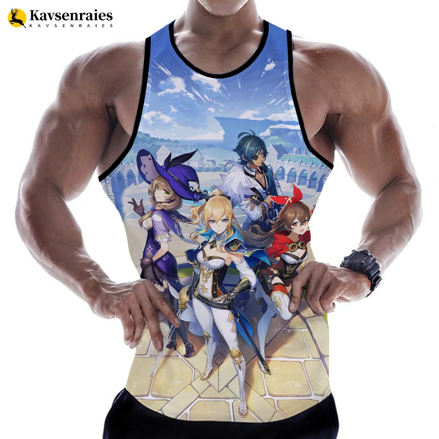 

Game Genshin Impact 3D Digital Printing Tank Tops Fashion Popular Vest Shirts Men Women Casual Oversized Singlets Sleeveless 6XL
