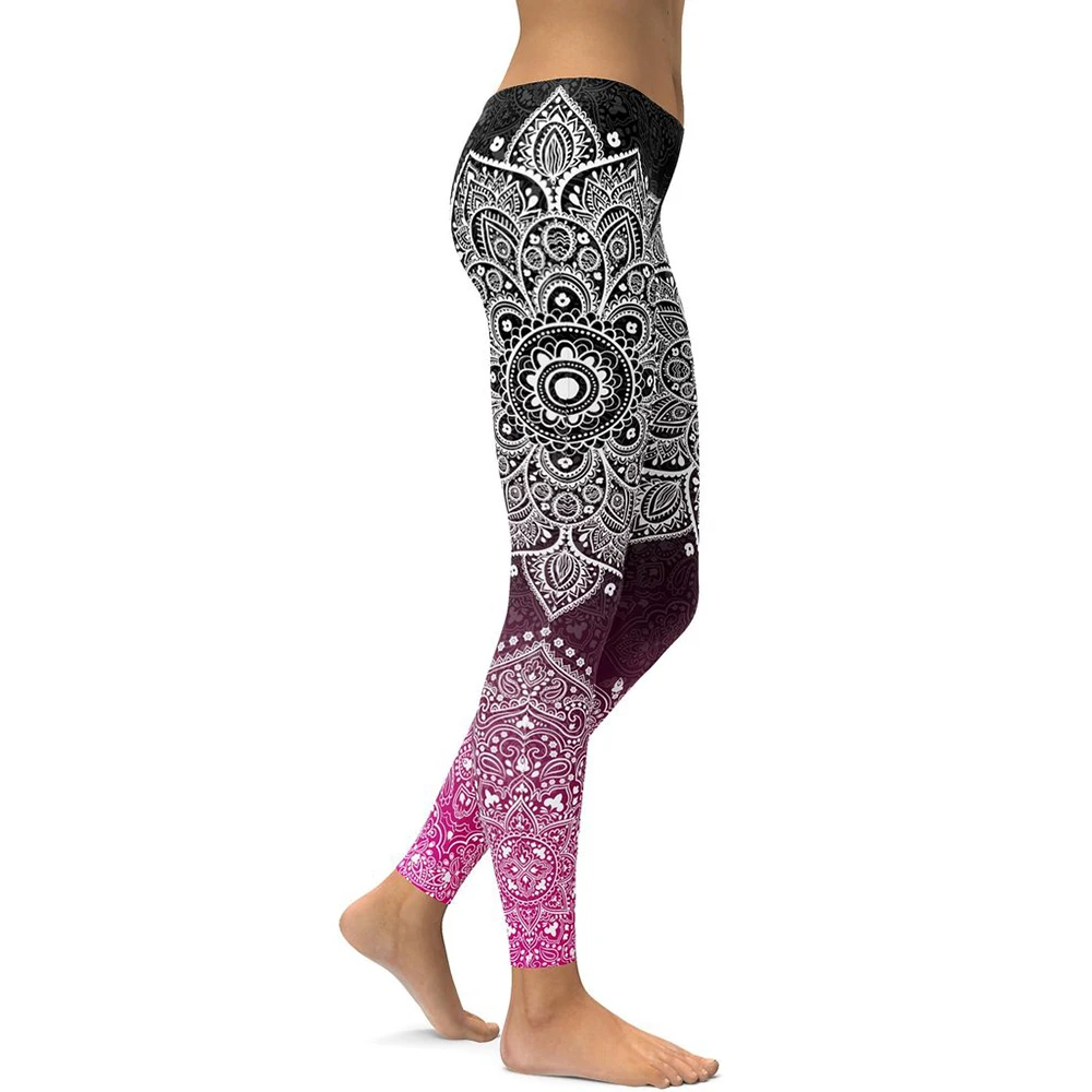 

New 2022 Gradient Indian Pattern Womens Clothing High Waist Slim Comfortable and Breathable Leggings Skinny Joggers Leggings