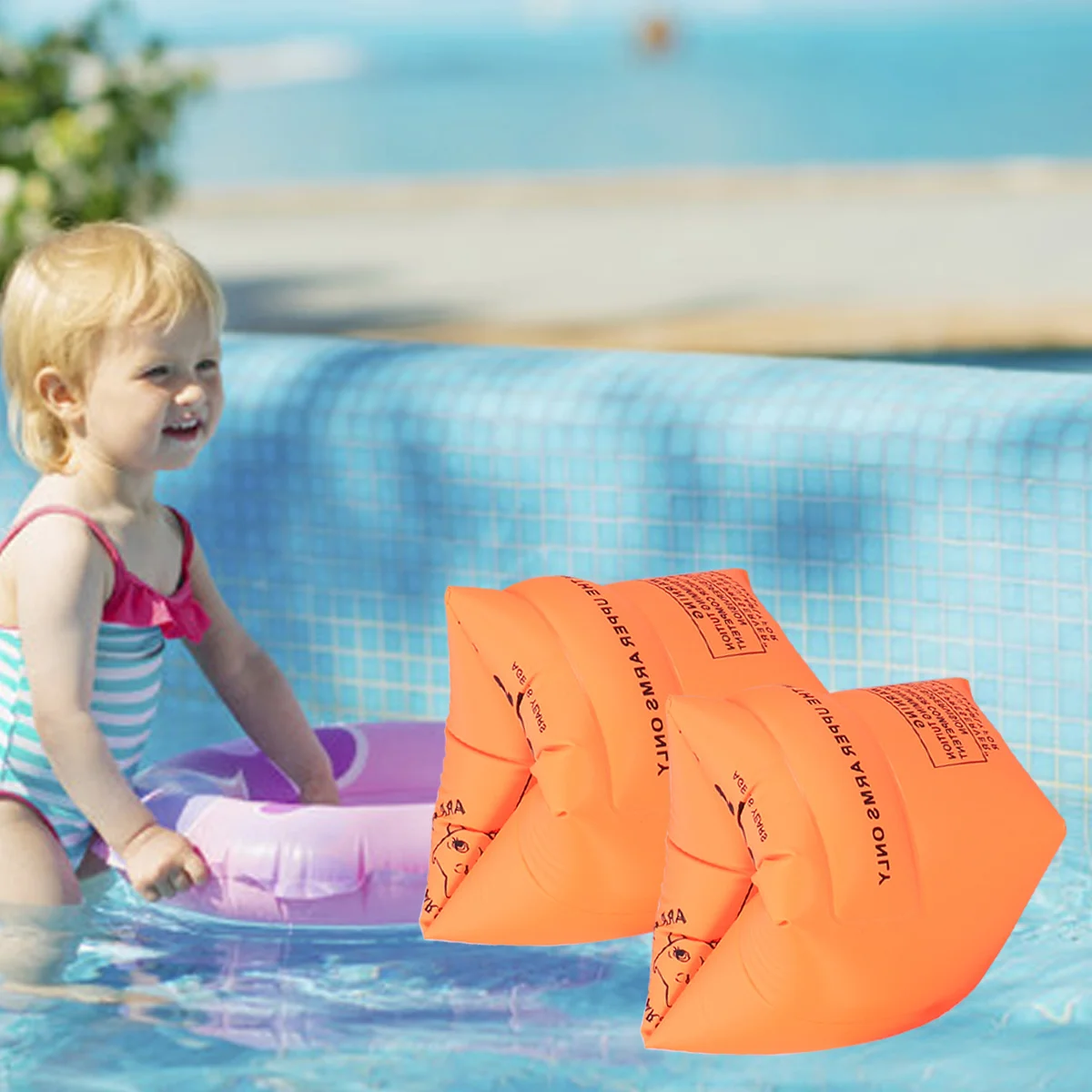 

Пара повязок на руку, практичные надувные прочные портативные плавающие кольца для детей, детская безопасность, тренировочный бассейн