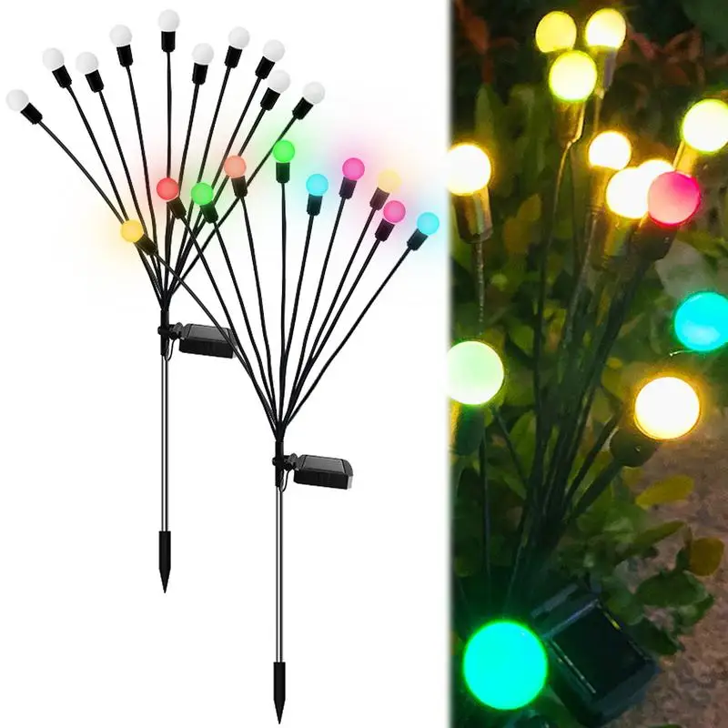 

Solar Powered Firefly Lights 2 PCS LED Firefly Lamp IP65 Waterproof Ground Light Solar Powered Landscape Light For Patio