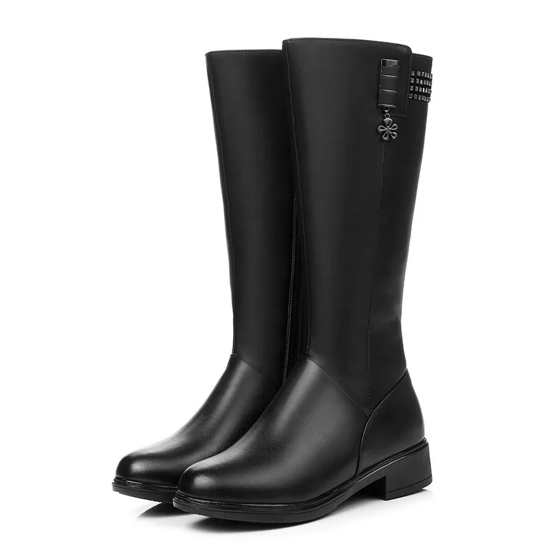 DIMANYU зимняя обувь женские ботинки новинка 2024 высокие сапоги из натуральной кожи