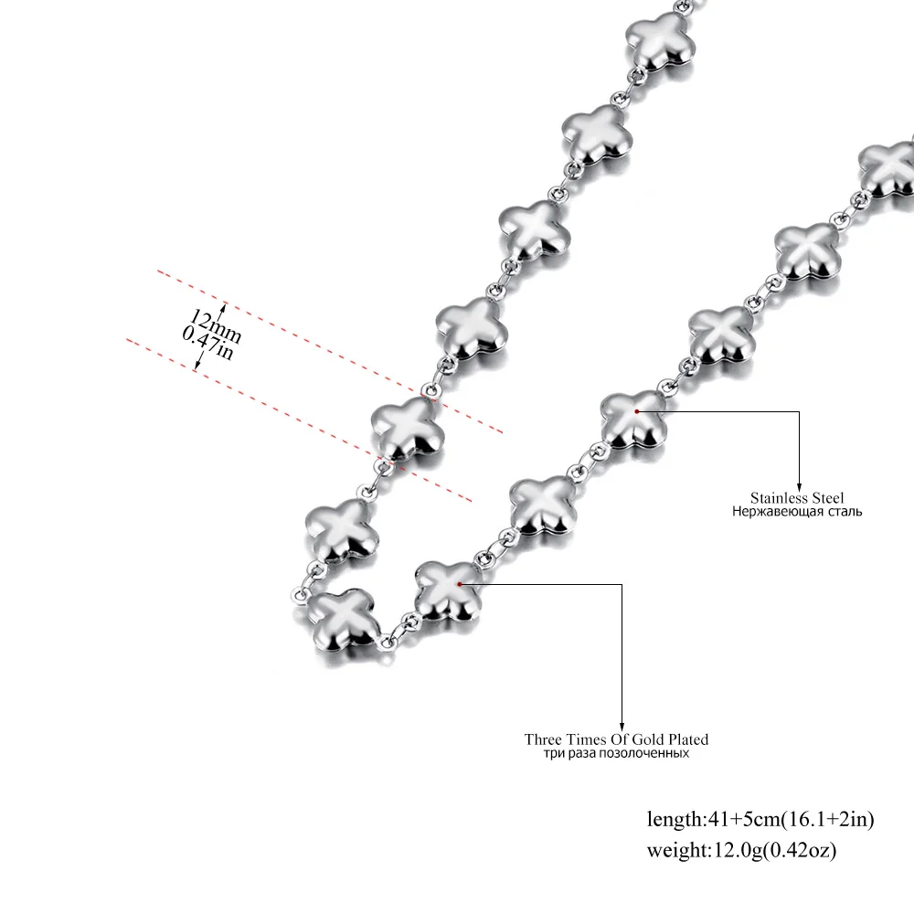 FlyMango Ожерелье-цепочка с крестом из нержавеющей стали 316L 12 мм для женщин