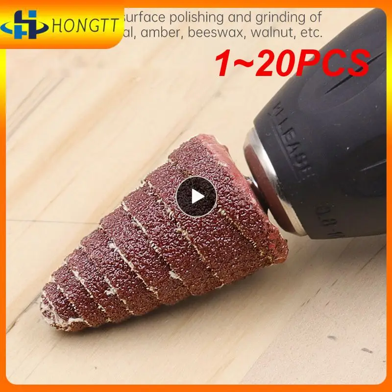 

1~20PCS 10mm/12mm Grinding Head Sandpaper Flap Cone Dremel Accessorie Rotary Tool 80-600 Grit