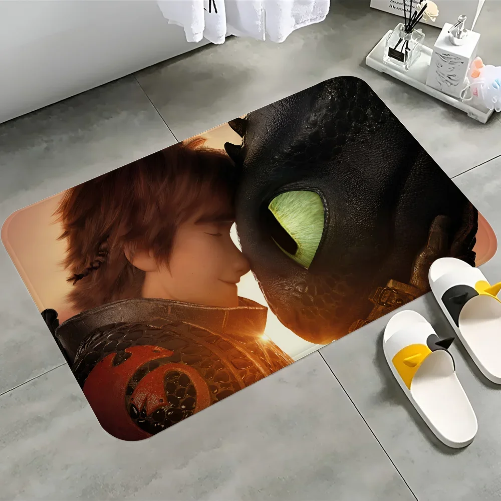 H-How To Train Your D-Dragon Аниме Коврик Современный Стиль Взрослые Противоскользящие
