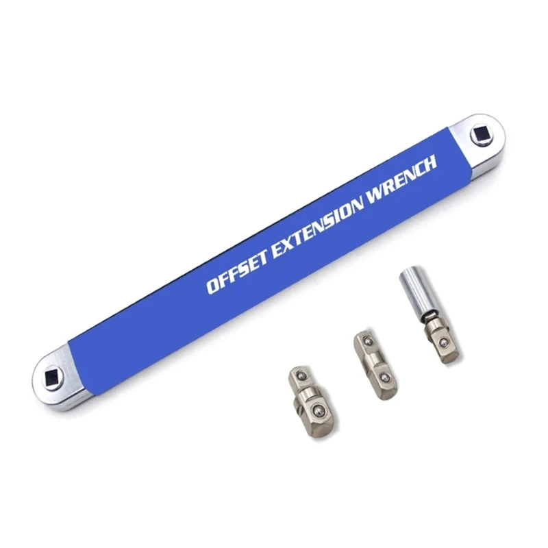 Hand Torque Gear Socket Nut Tools Set Compact Offset Extension Wrench Metal 39cm