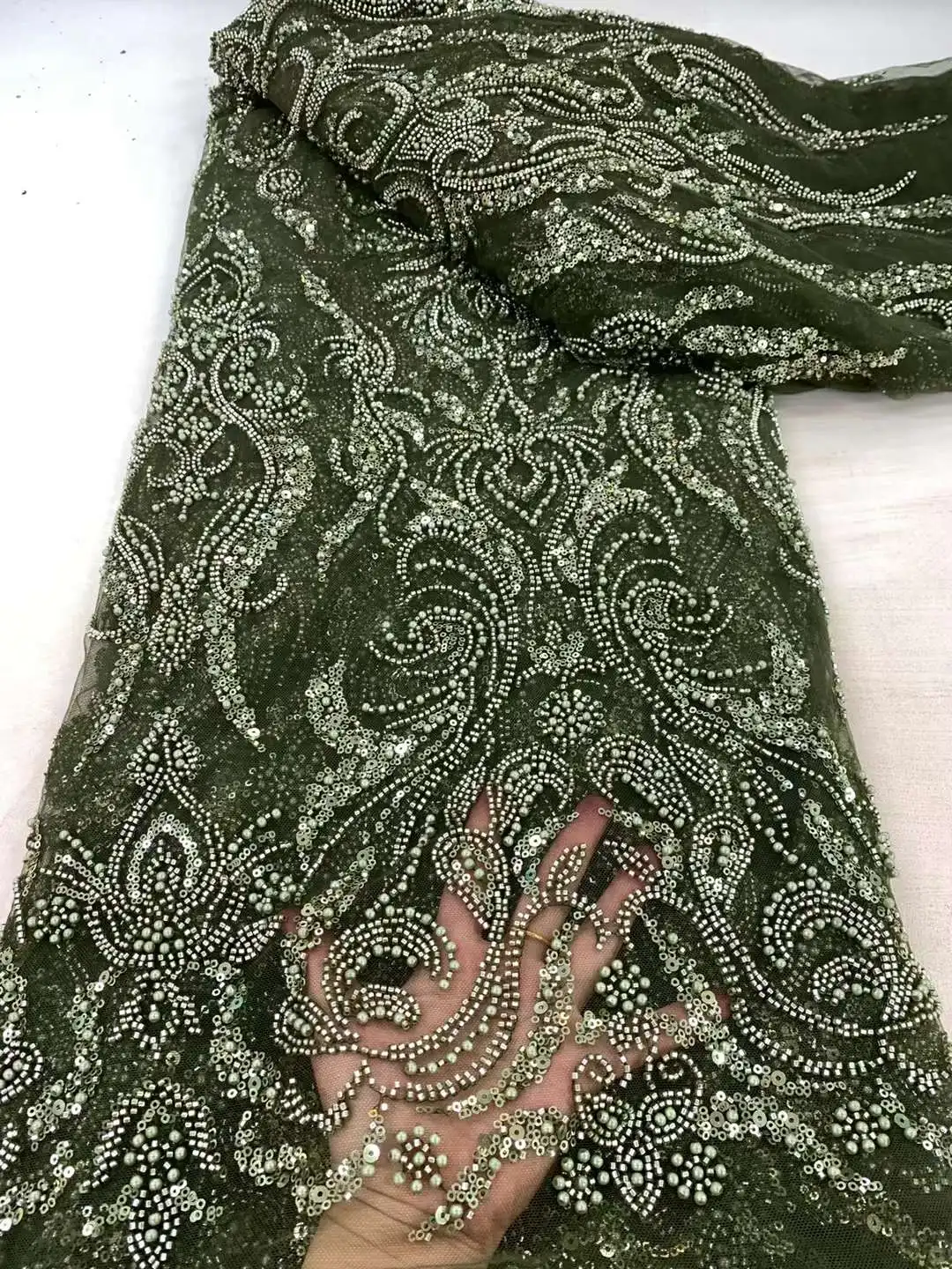 Африканские блестки бисер кружевная ткань для жениха 2024 Высококачественная