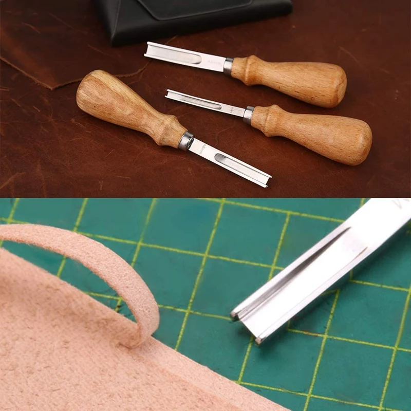 

3 Size Leather Edge Beveler Tool 4Mm 6Mm 8Mmedge Skiving Beveler DIY Beveler Trimming Leather Edge Press