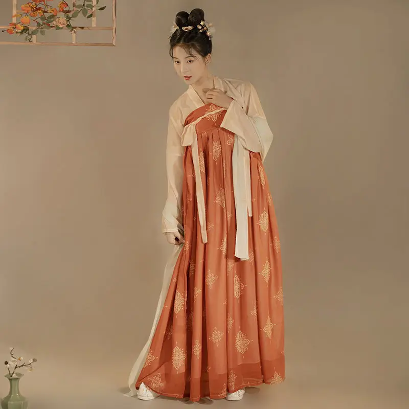 

Chinese Traditional Hanfu For Woman Ancient Tang Dynasty Cosplay Costumes Spring Wear Stage Folk Dancing Hanfu Dresses Sets