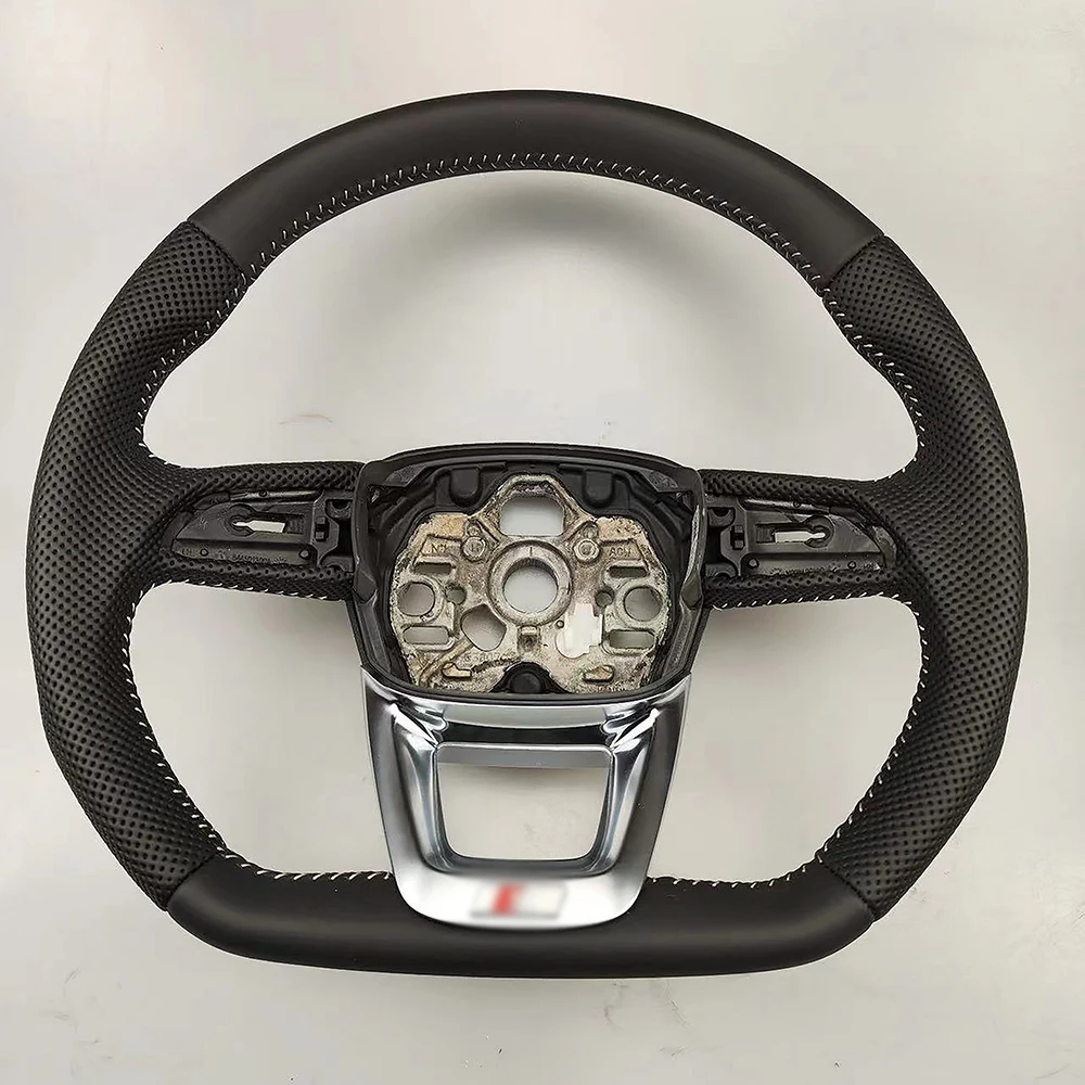 Для Audi 2019-2024 Q3 полуперфорированный кожаный нижний спортивный руль