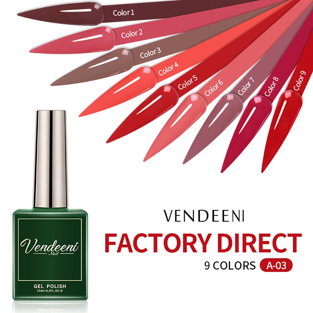 

Гель-лак для ногтей Vendeeni, 15 мл, красный цвет, полуперманентный гель-лак для ногтей, замачиваемый УФ-светодиодный лак, сделай сам, гель-лак для дизайна ногтей