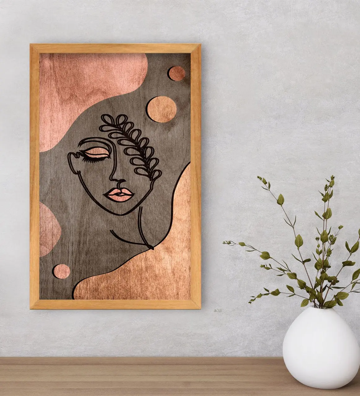 

BK Home Minimalist Woman Decorative Retro Wood Tablo-1