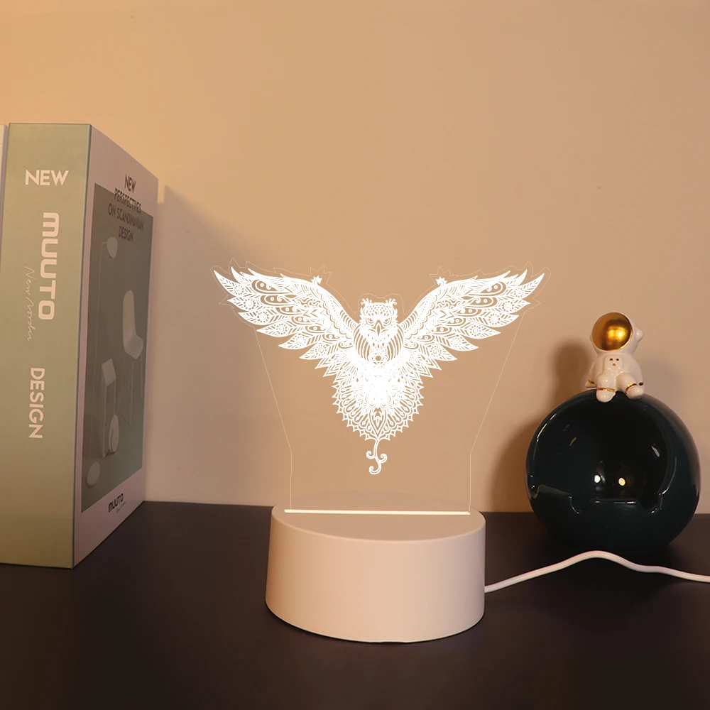 

angel's wings 3D Led Optical Illusion Table Lamp Birthday Party Decor
