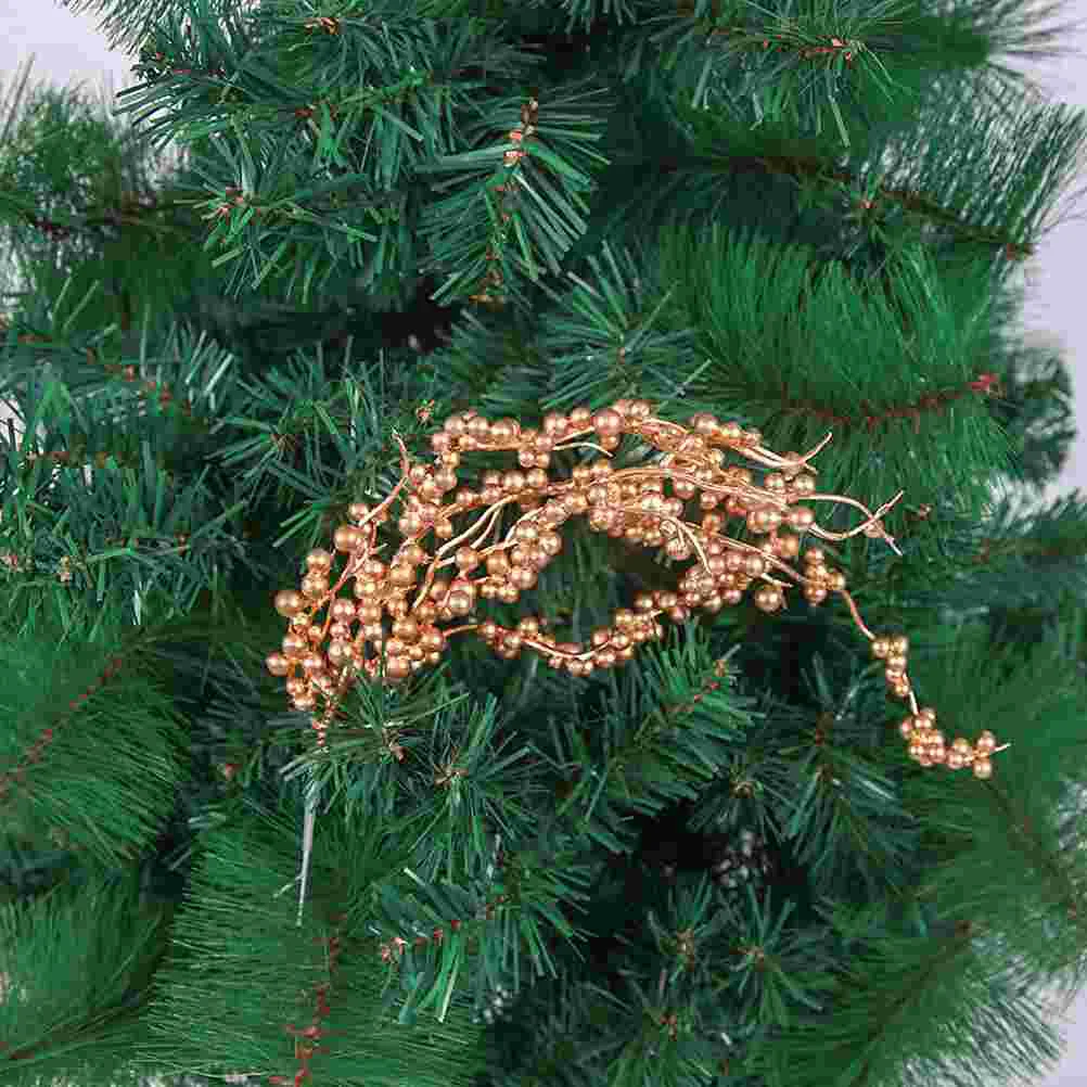 

3 Pcs Christmas Imitation Berries Berry Branches Decor Gold Garland Tree Ornament Faux Floral Arrangements Filler Fake