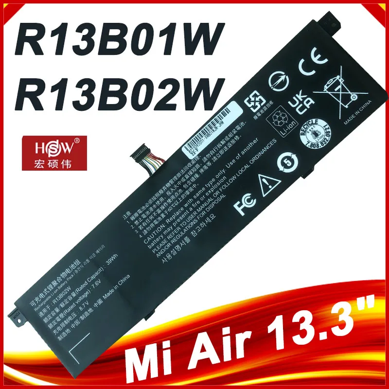 

Новый аккумулятор для ноутбука R13B01W R13B02W для планшетного ПК Xiaomi Mi Air 13,3 дюймов